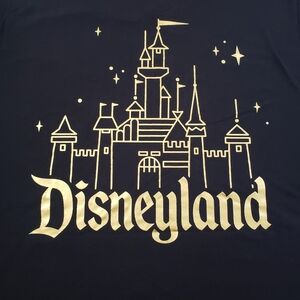Disneyland Black and Gold Sleeping Beauty Castle Disney Parks T-shirt XXL NWT